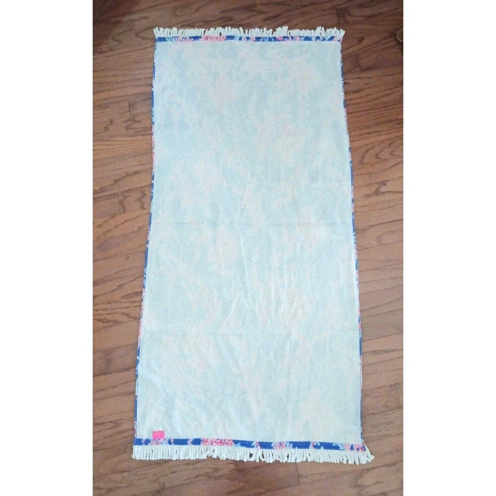 NEW Lilly Pulitzer Velour Beach Towel / Wristlet Set Borealis Blue Swim 30X60